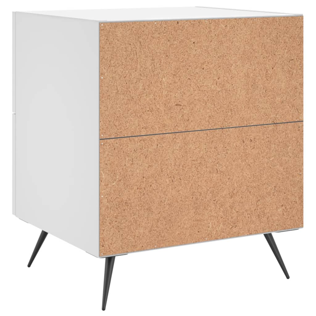 Tables de chevet 2 pcs blanc 40x35x47,5 cm bois d’ingénierie - XIOS
