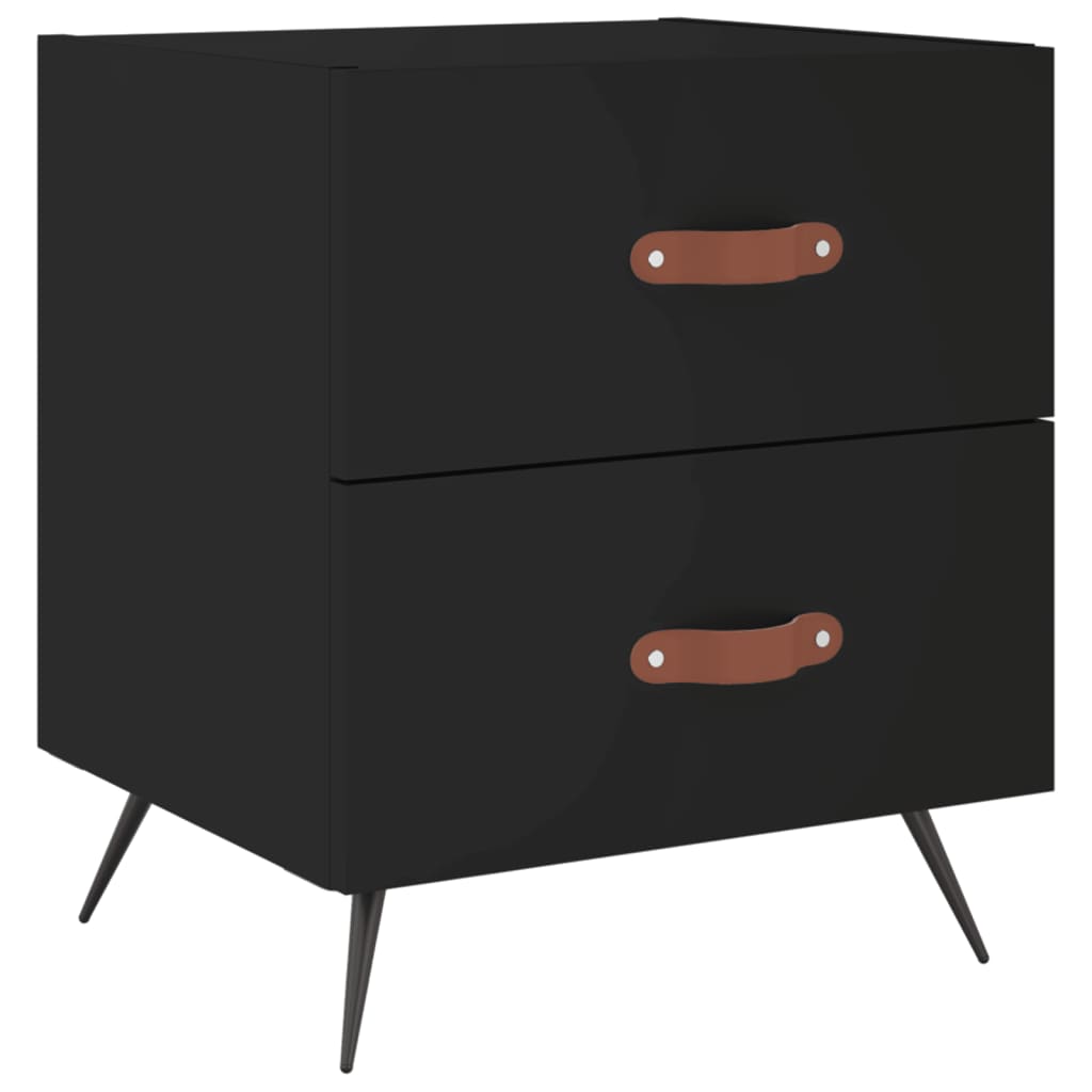 Tables de chevet 2 pcs noir 40x35x47,5 cm bois d’ingénierie - XIOS