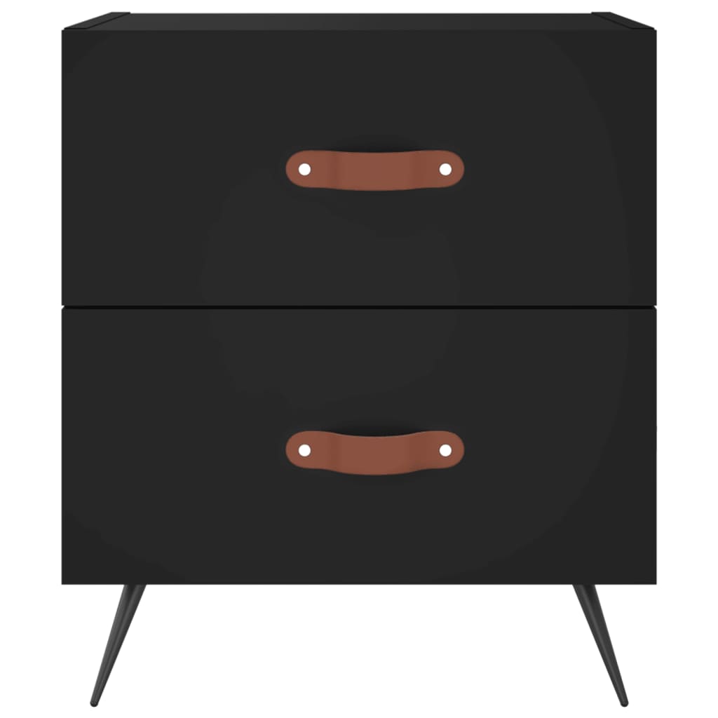 Tables de chevet 2 pcs noir 40x35x47,5 cm bois d’ingénierie - XIOS