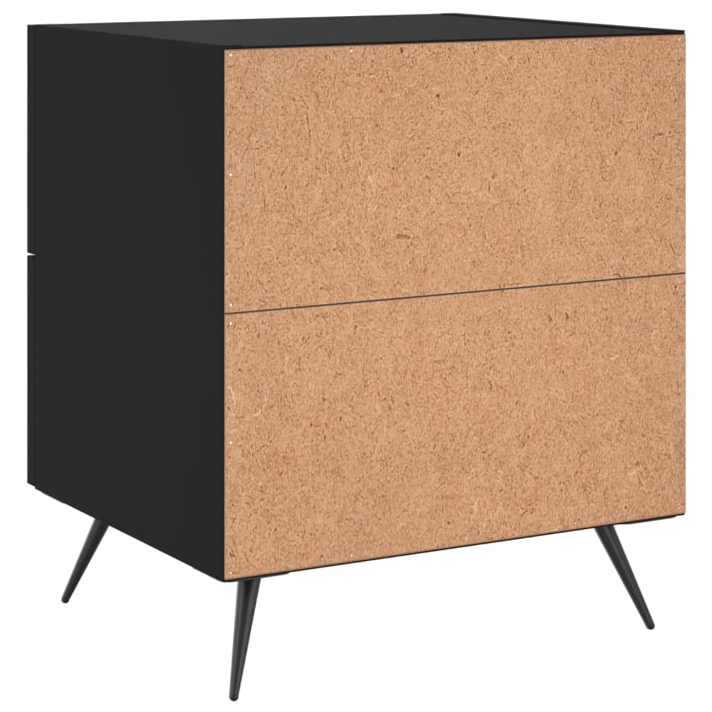 Tables de chevet 2 pcs noir 40x35x47,5 cm bois d’ingénierie - XIOS