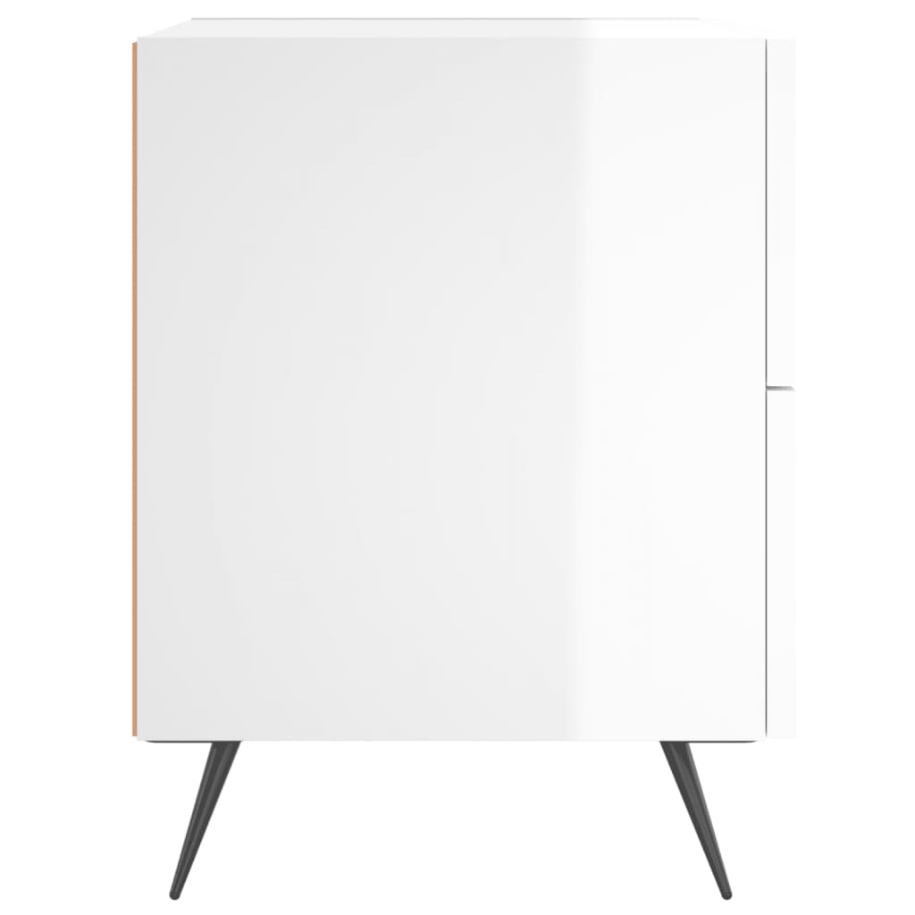 Table de chevet blanc brillant 40x35x47,5 cm bois d’ingénierie - XIOS