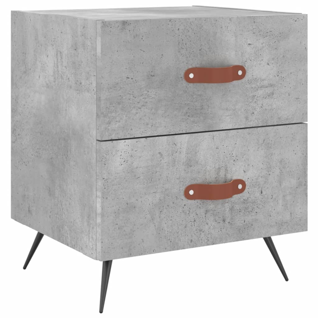 Table de chevet gris béton 40x35x47,5 cm bois d’ingénierie - XIOS