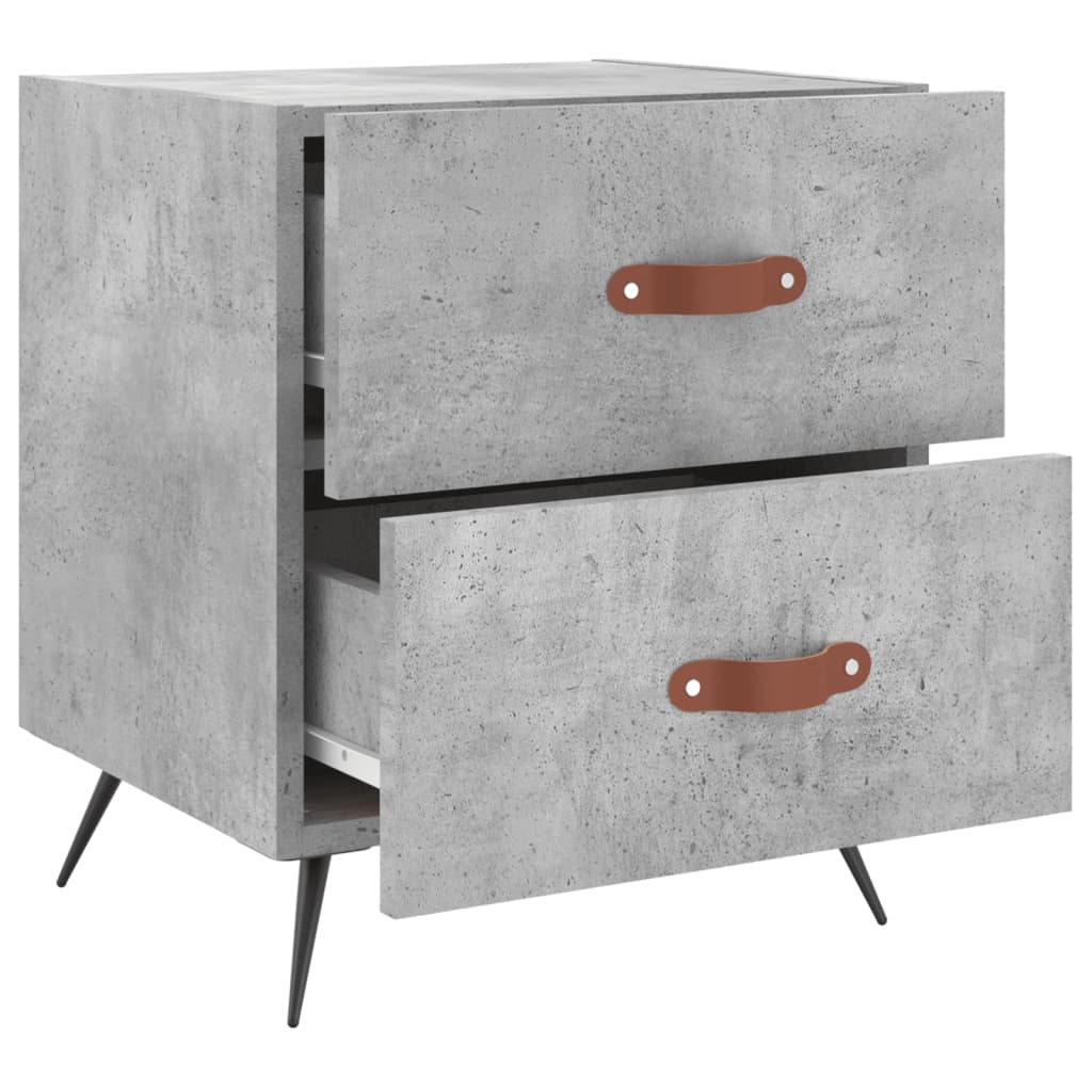 Table de chevet gris béton 40x35x47,5 cm bois d’ingénierie - XIOS