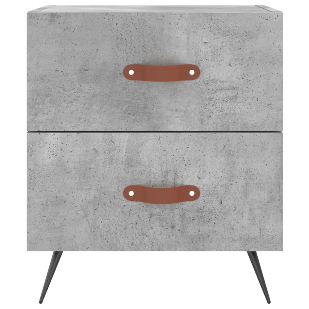 Tables de chevet 2pcs gris béton 40x35x47,5cm bois d’ingénierie - XIOS