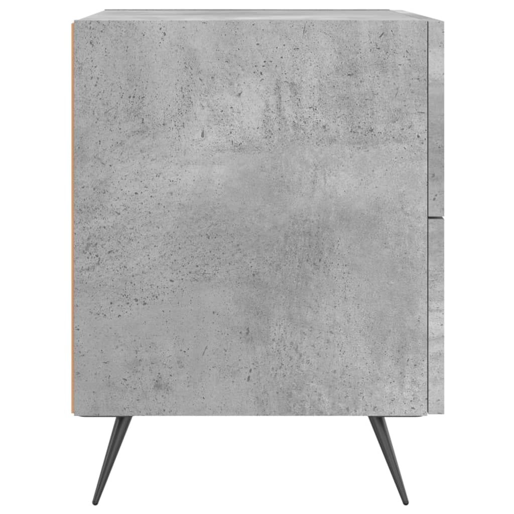 Tables de chevet 2pcs gris béton 40x35x47,5cm bois d’ingénierie - XIOS