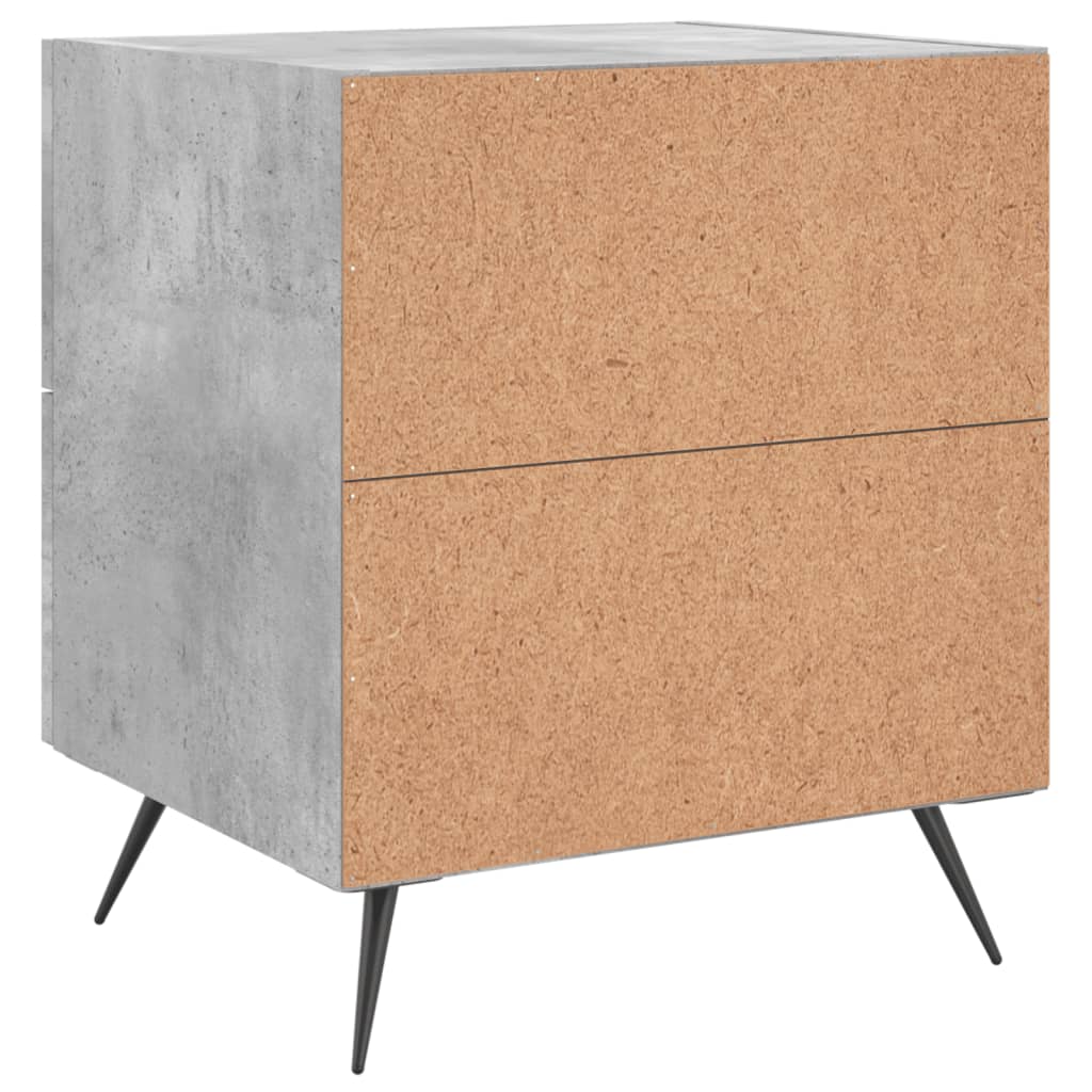 Tables de chevet 2pcs gris béton 40x35x47,5cm bois d’ingénierie - XIOS
