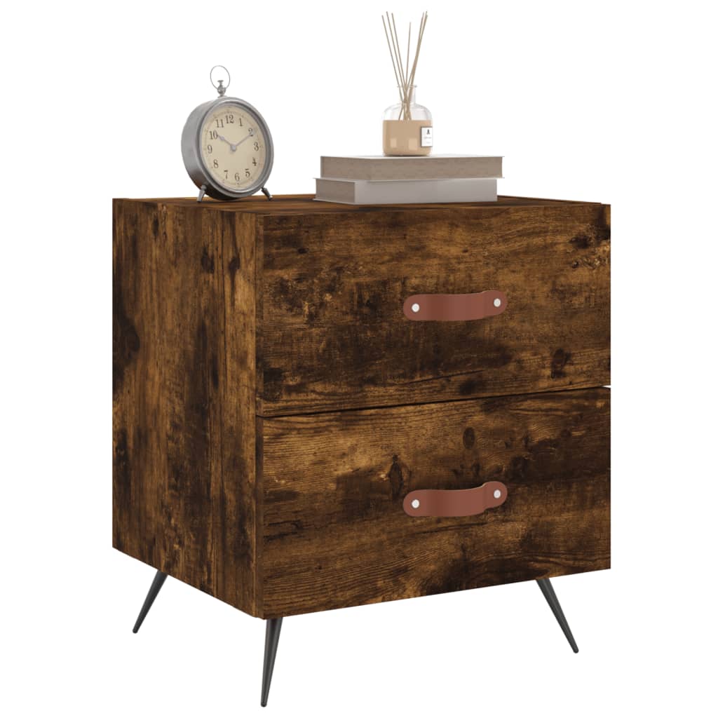Tables de chevet 2pcs chêne fumé 40x35x47,5cm bois d’ingénierie - XIOS