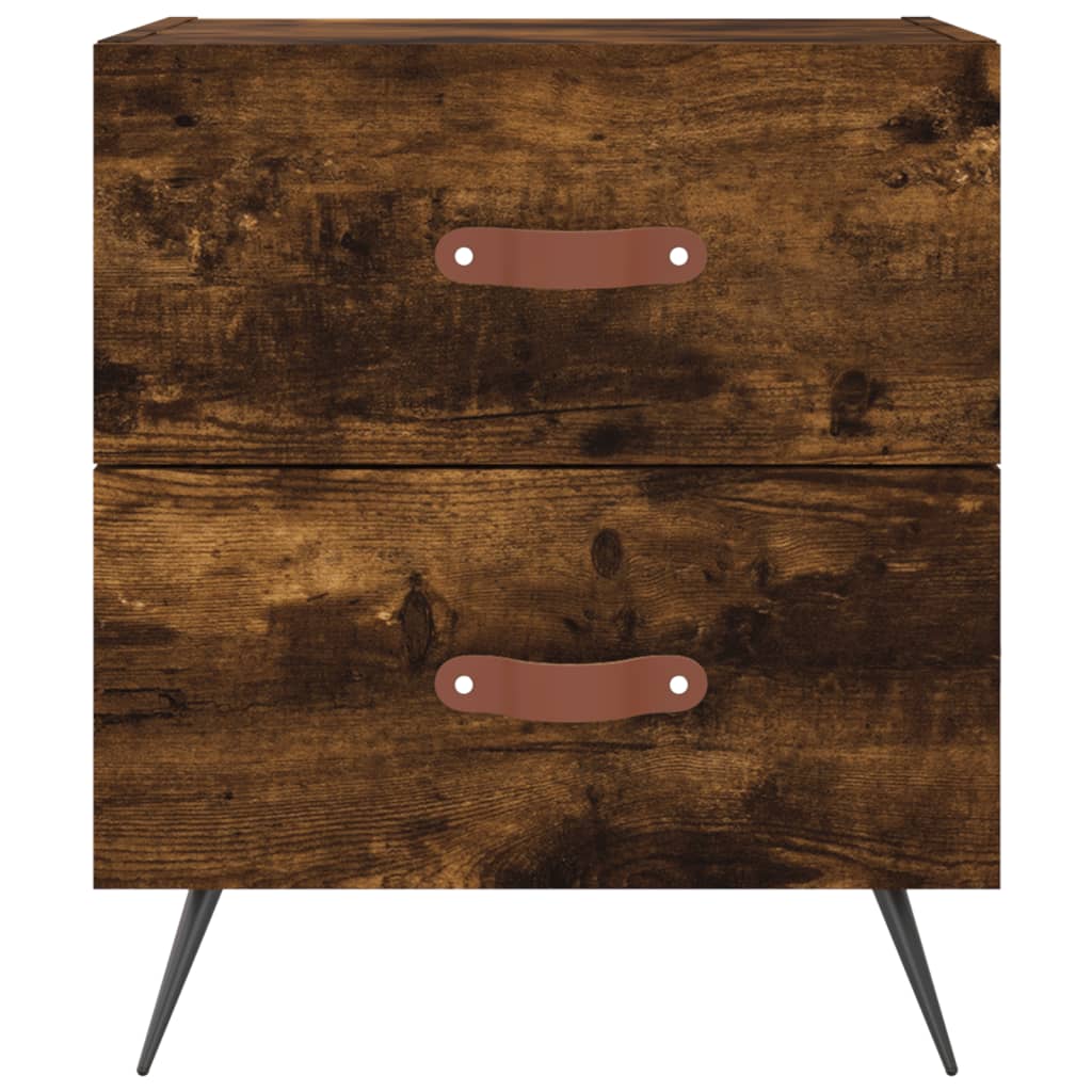 Tables de chevet 2pcs chêne fumé 40x35x47,5cm bois d’ingénierie - XIOS