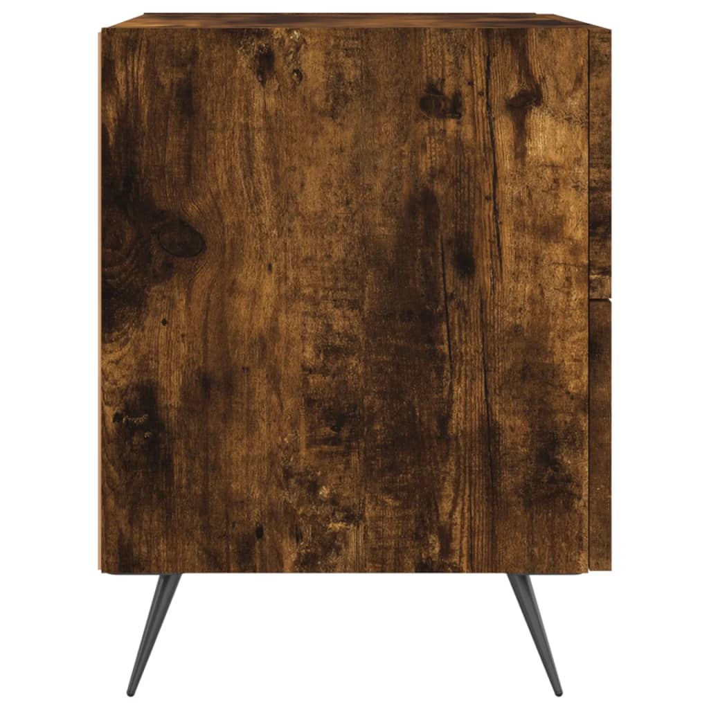 Tables de chevet 2pcs chêne fumé 40x35x47,5cm bois d’ingénierie - XIOS