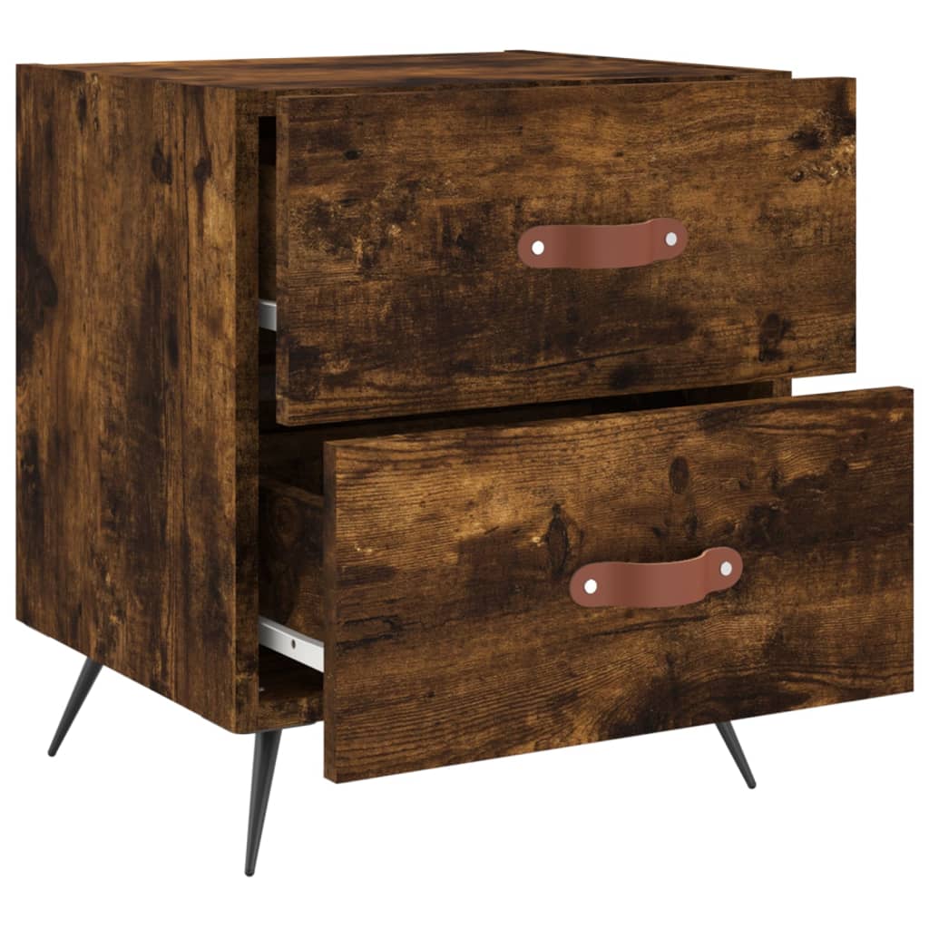 Tables de chevet 2pcs chêne fumé 40x35x47,5cm bois d’ingénierie - XIOS