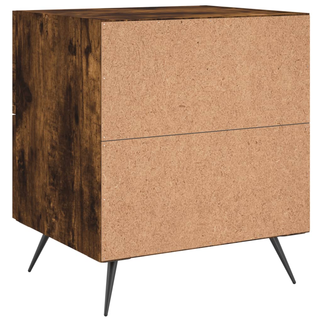 Tables de chevet 2pcs chêne fumé 40x35x47,5cm bois d’ingénierie - XIOS