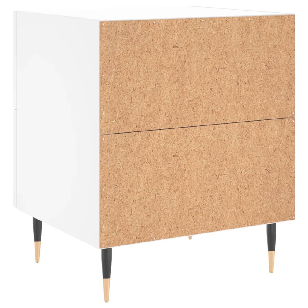 Table de chevet blanc 40x35x47,5 cm bois d’ingénierie - XIOS
