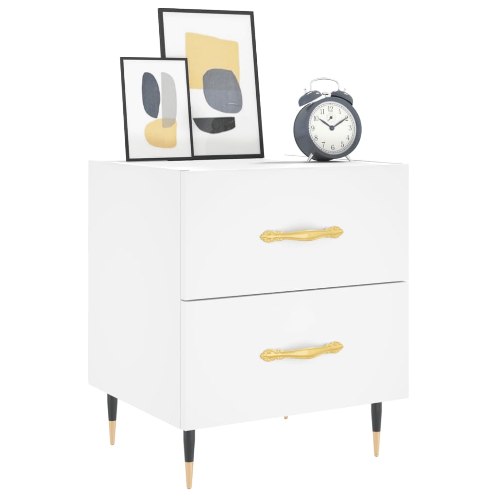 Tables de chevet 2 pcs blanc 40x35x47,5 cm bois d’ingénierie - XIOS