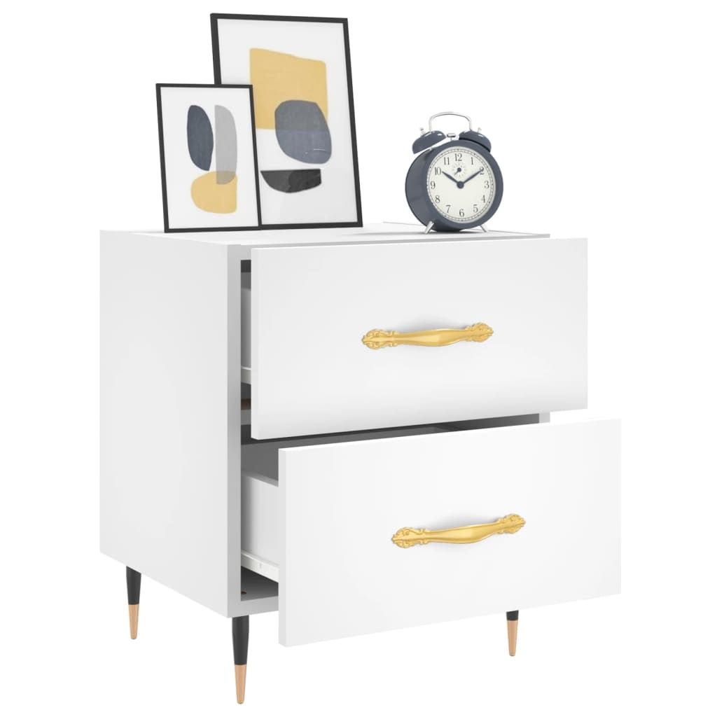 Tables de chevet 2 pcs blanc 40x35x47,5 cm bois d’ingénierie - XIOS