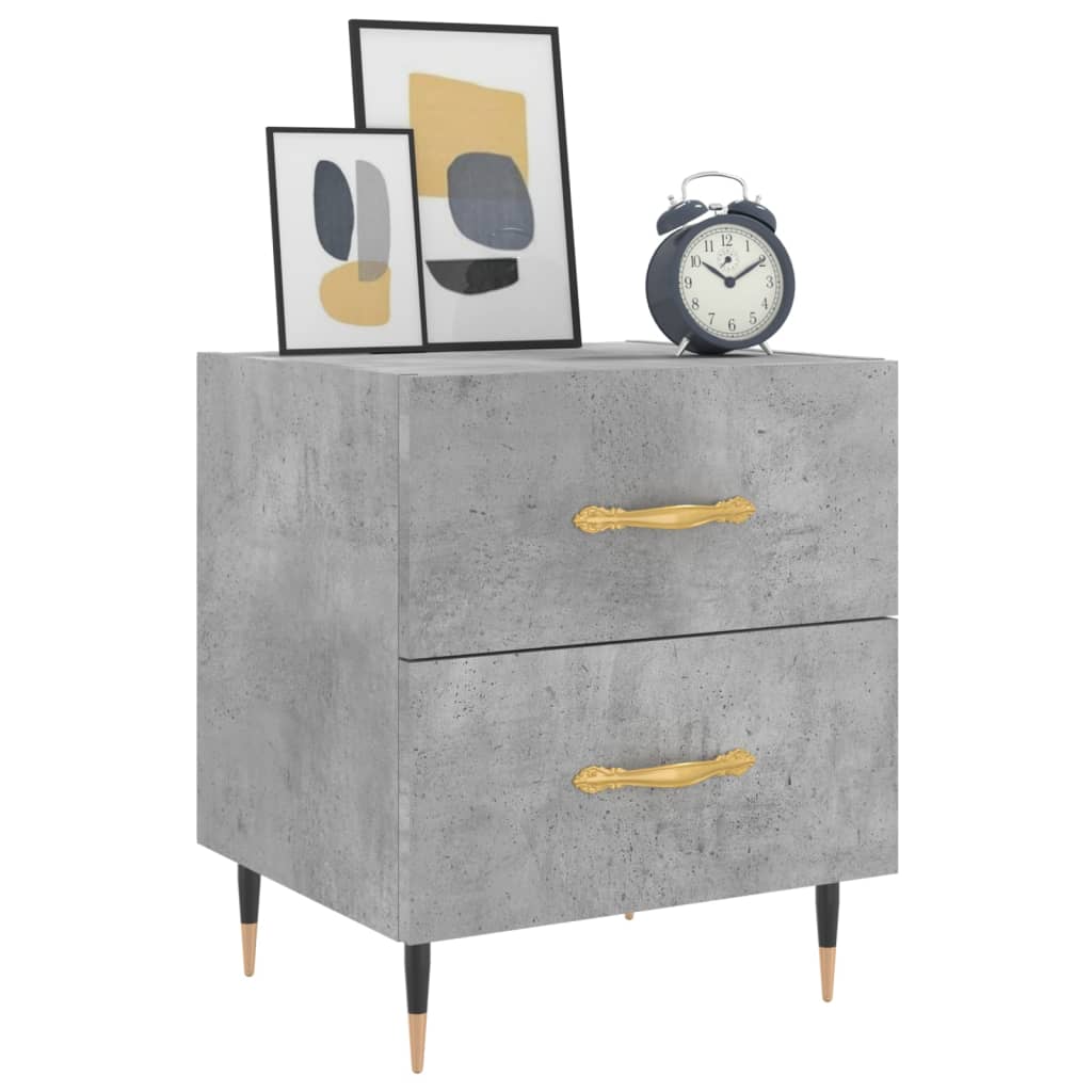 Table de chevet gris béton 40x35x47,5 cm bois d’ingénierie - XIOS