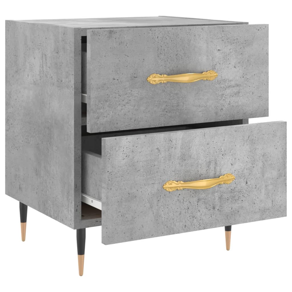 Table de chevet gris béton 40x35x47,5 cm bois d’ingénierie - XIOS