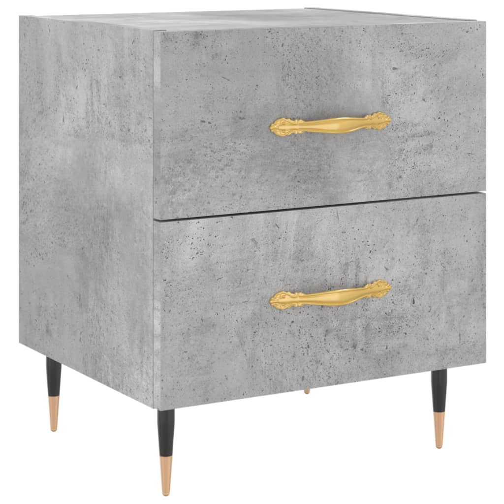 Tables de chevet 2pcs gris béton 40x35x47,5cm bois d’ingénierie - XIOS