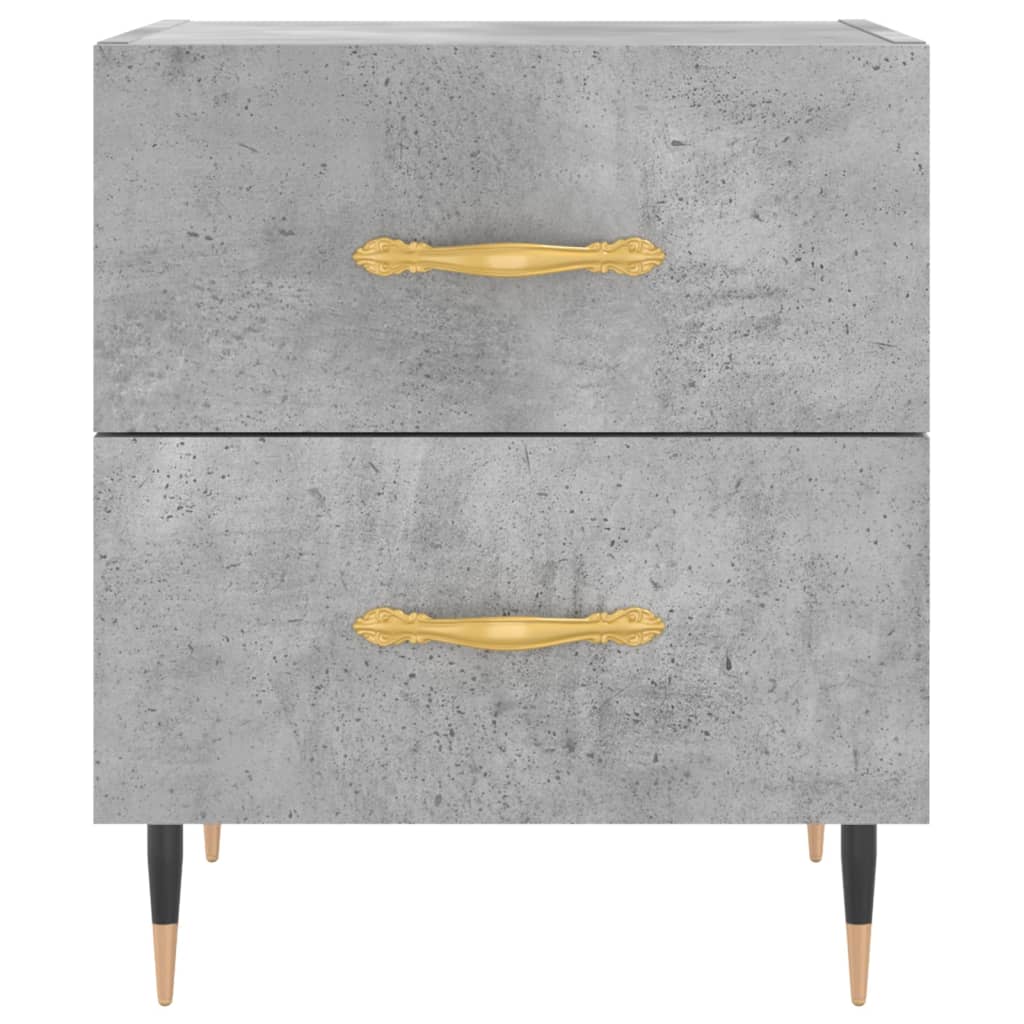 Tables de chevet 2pcs gris béton 40x35x47,5cm bois d’ingénierie - XIOS