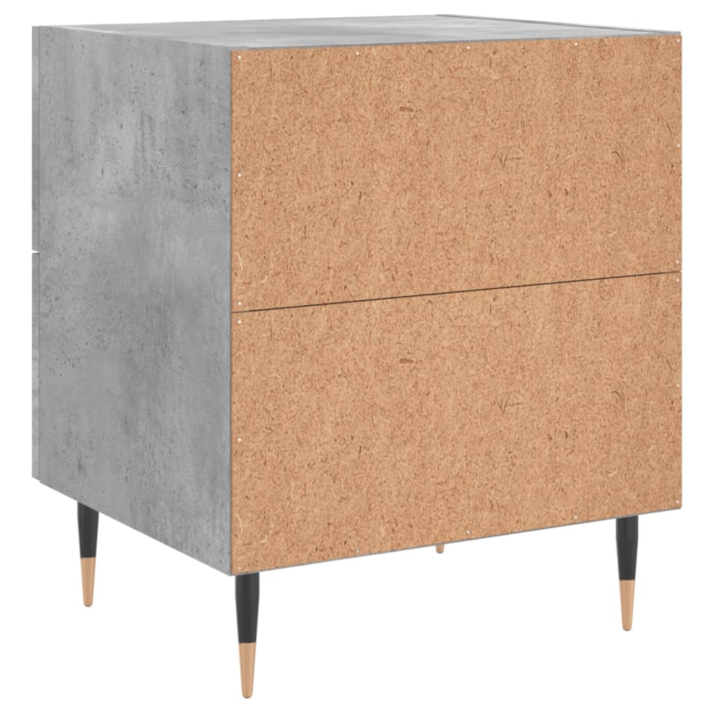 Tables de chevet 2pcs gris béton 40x35x47,5cm bois d’ingénierie - XIOS