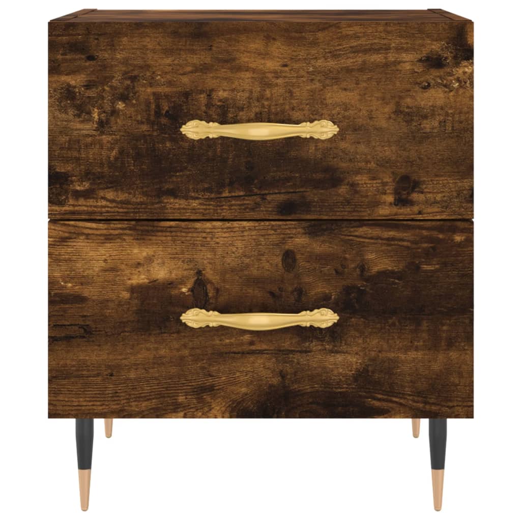 Tables de chevet 2pcs chêne fumé 40x35x47,5cm bois d’ingénierie - XIOS