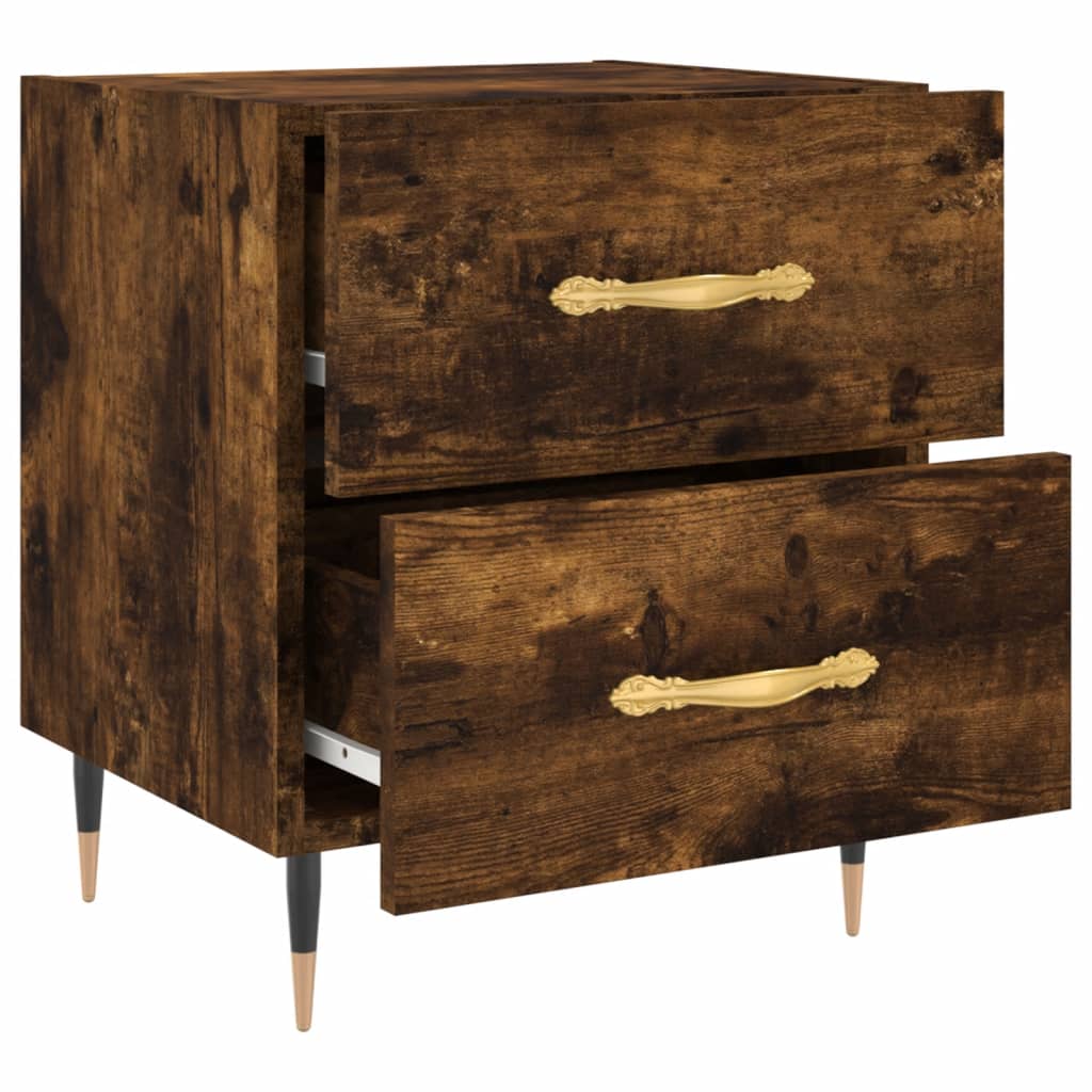 Tables de chevet 2pcs chêne fumé 40x35x47,5cm bois d’ingénierie - XIOS