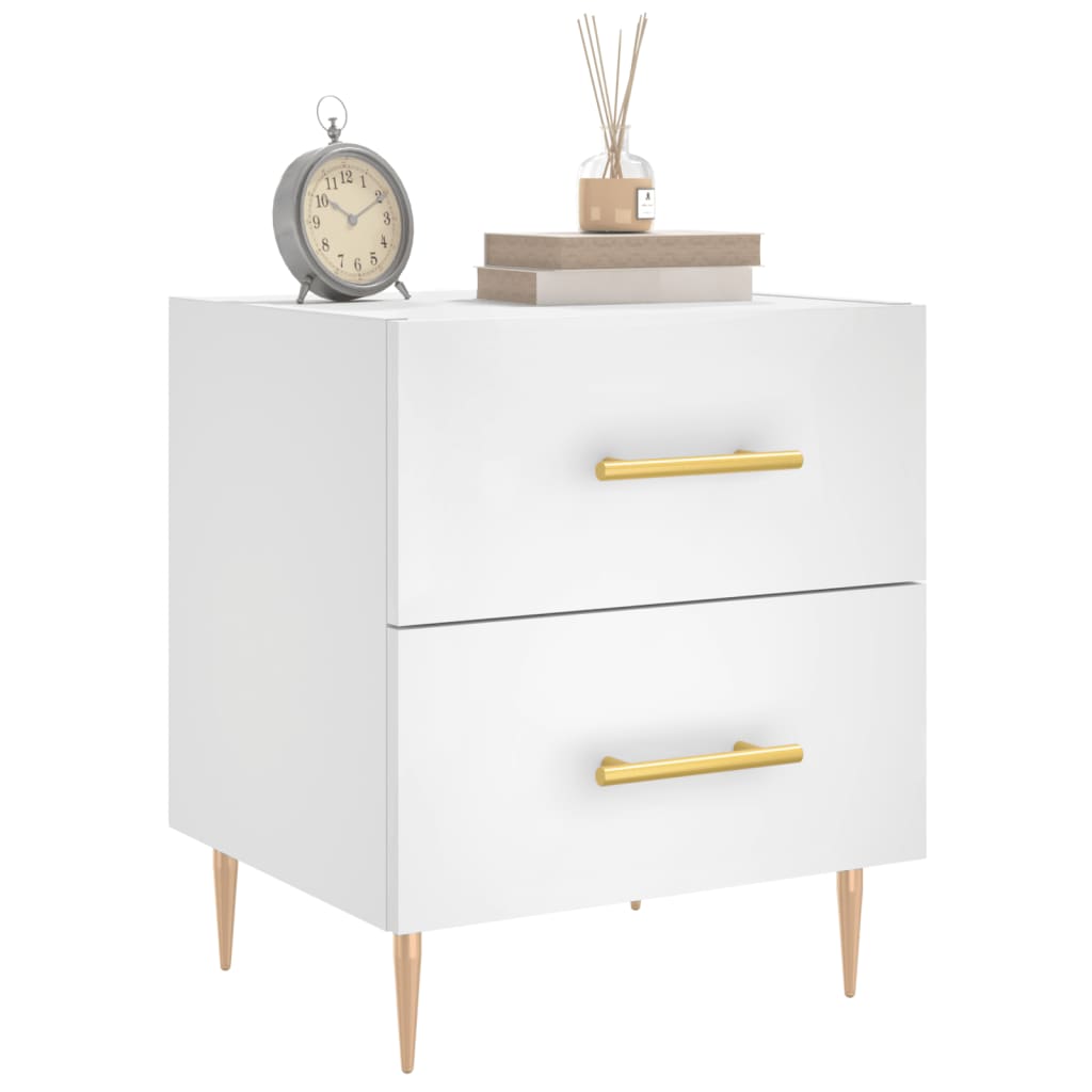 Table de chevet blanc 40x35x47,5 cm bois d’ingénierie - XIOS