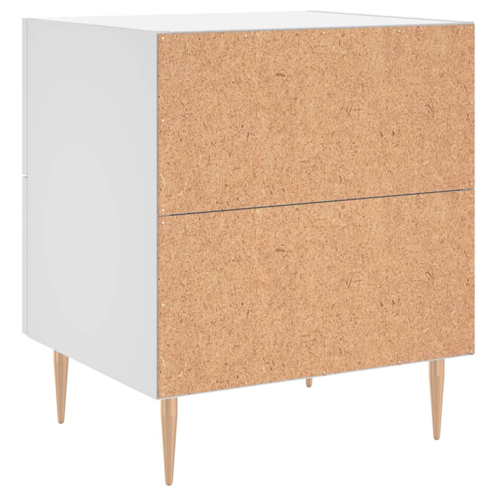Table de chevet blanc 40x35x47,5 cm bois d’ingénierie - XIOS