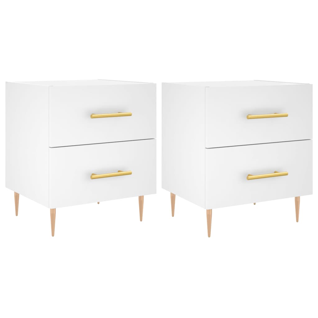 Tables de chevet 2 pcs blanc 40x35x47,5 cm bois d’ingénierie - XIOS