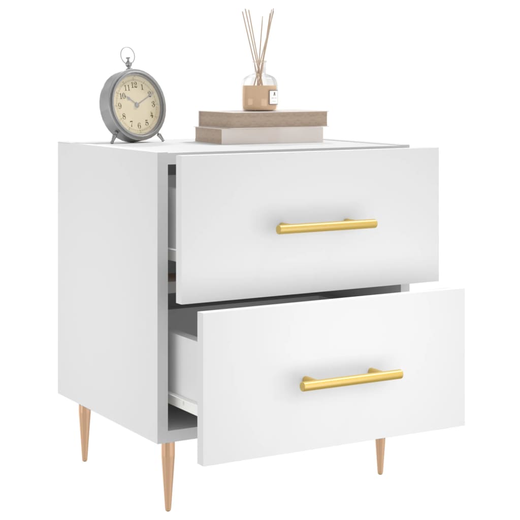 Tables de chevet 2 pcs blanc 40x35x47,5 cm bois d’ingénierie - XIOS