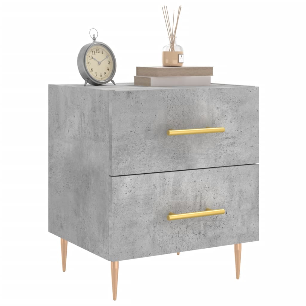 Table de chevet gris béton 40x35x47,5 cm bois d’ingénierie - XIOS