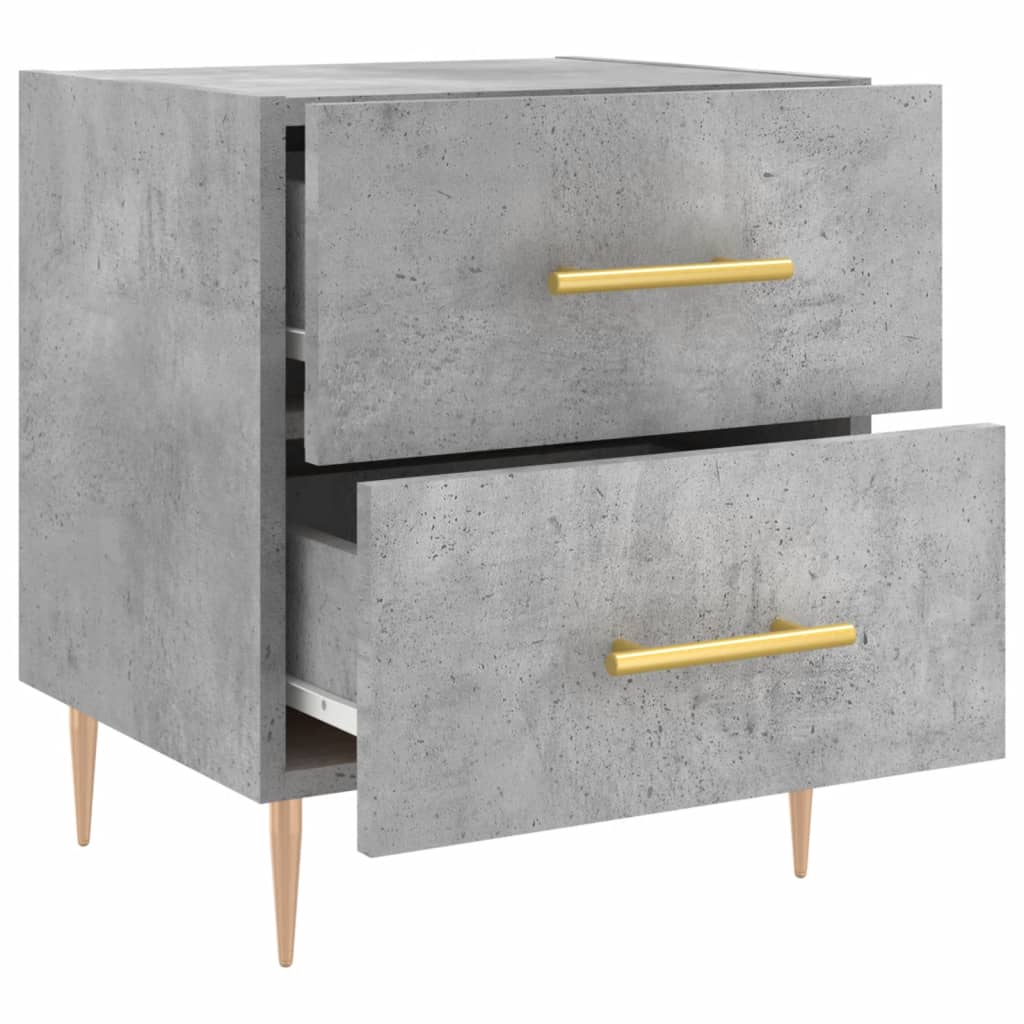 Table de chevet gris béton 40x35x47,5 cm bois d’ingénierie - XIOS