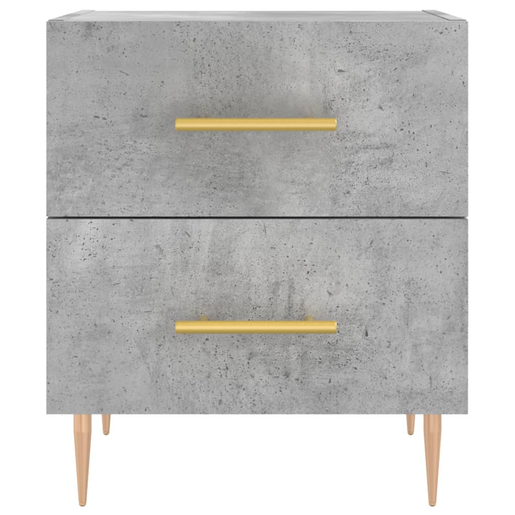 Table de chevet gris béton 40x35x47,5 cm bois d’ingénierie - XIOS
