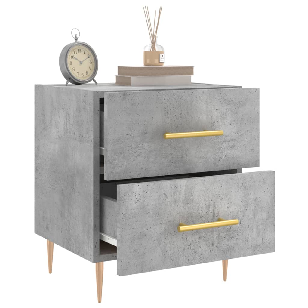 Tables de chevet 2pcs gris béton 40x35x47,5cm bois d’ingénierie - XIOS