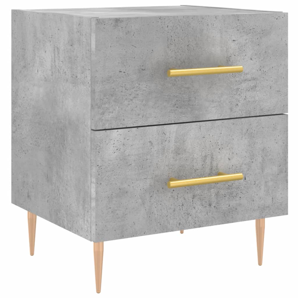 Tables de chevet 2pcs gris béton 40x35x47,5cm bois d’ingénierie - XIOS