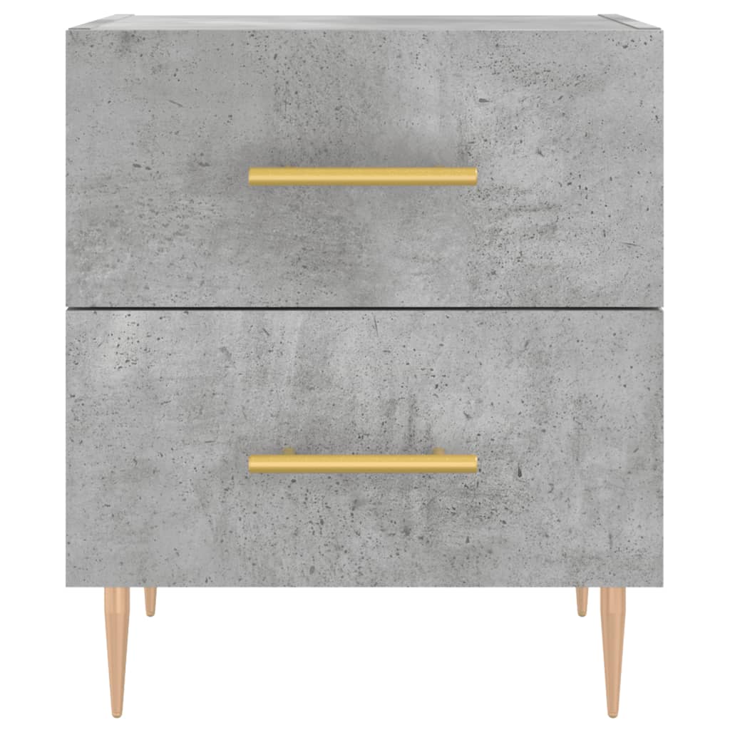 Tables de chevet 2pcs gris béton 40x35x47,5cm bois d’ingénierie - XIOS