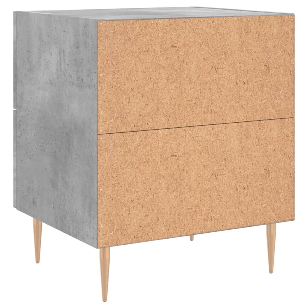 Tables de chevet 2pcs gris béton 40x35x47,5cm bois d’ingénierie - XIOS