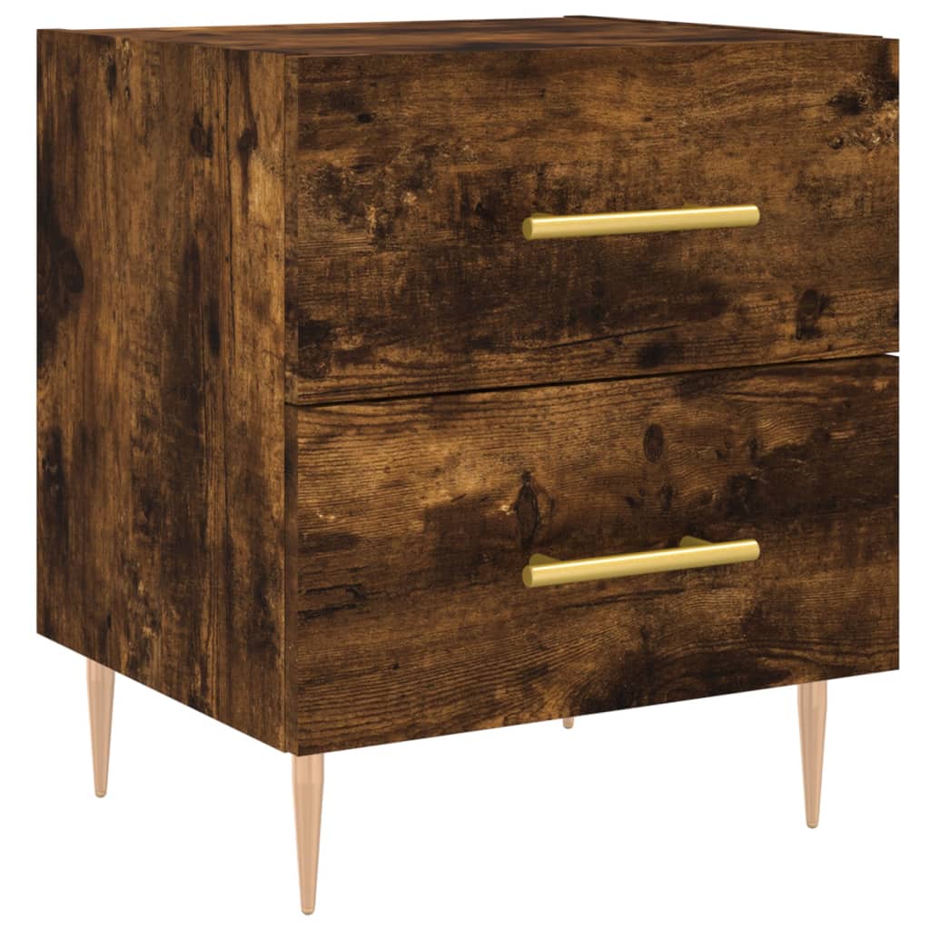 Table de chevet chêne fumé 40x35x47,5 cm bois d’ingénierie - XIOS