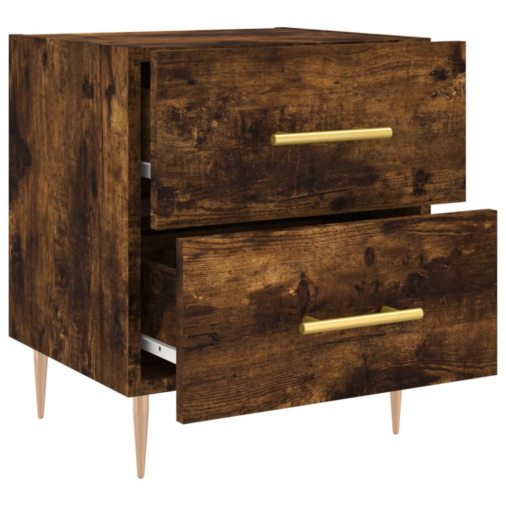Table de chevet chêne fumé 40x35x47,5 cm bois d’ingénierie - XIOS