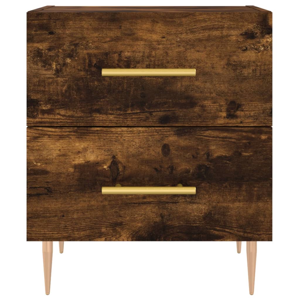 Table de chevet chêne fumé 40x35x47,5 cm bois d’ingénierie - XIOS