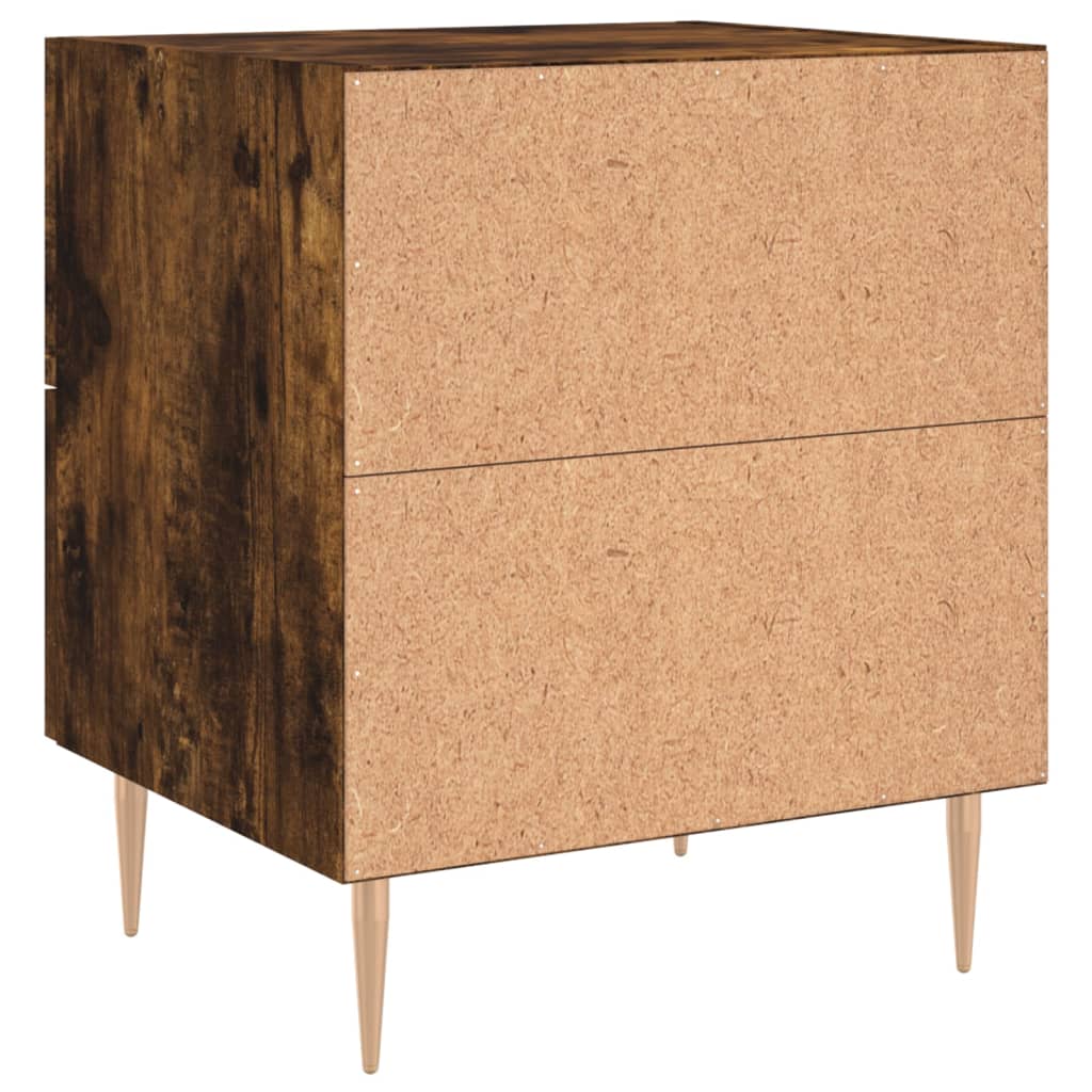 Table de chevet chêne fumé 40x35x47,5 cm bois d’ingénierie - XIOS