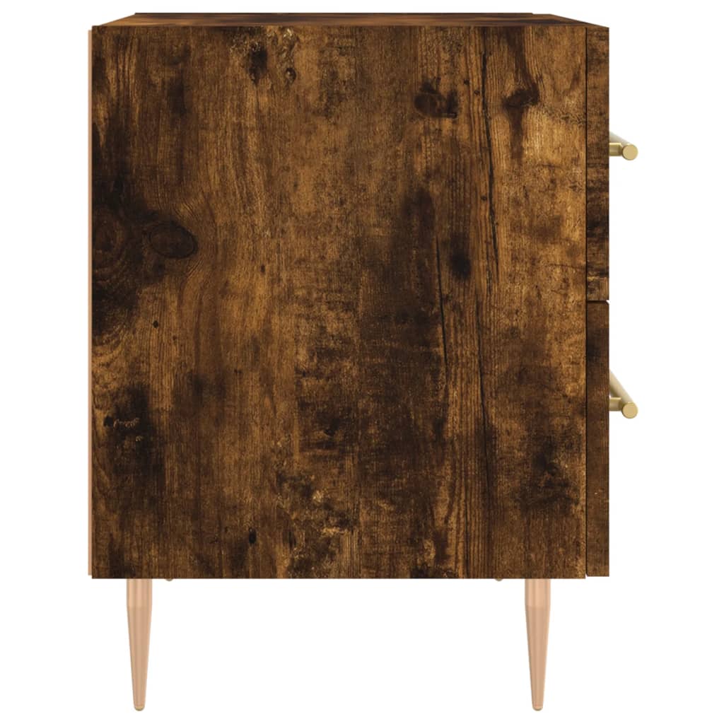 Tables de chevet 2pcs chêne fumé 40x35x47,5cm bois d’ingénierie - XIOS