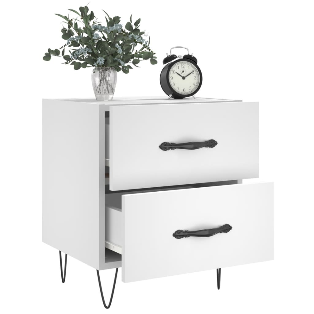 Tables de chevet 2 pcs blanc 40x35x47,5 cm bois d’ingénierie - XIOS