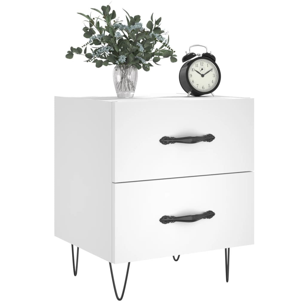 Tables de chevet 2 pcs blanc 40x35x47,5 cm bois d’ingénierie - XIOS