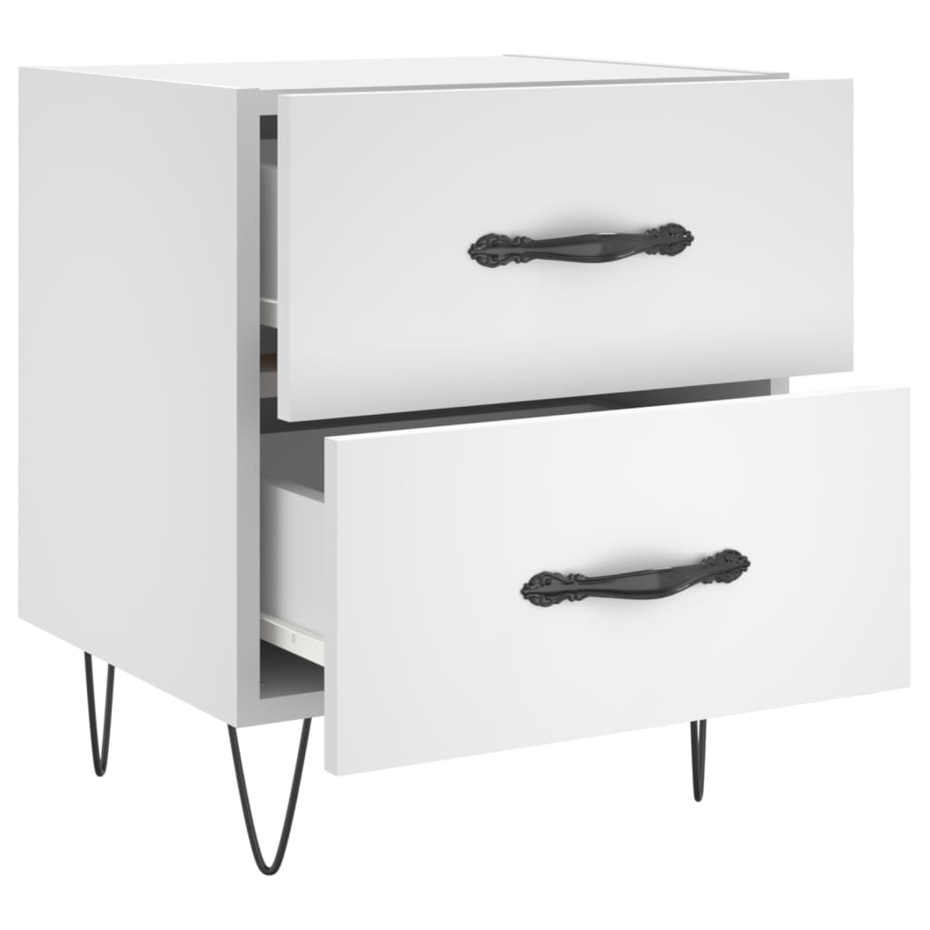 Tables de chevet 2 pcs blanc 40x35x47,5 cm bois d’ingénierie - XIOS