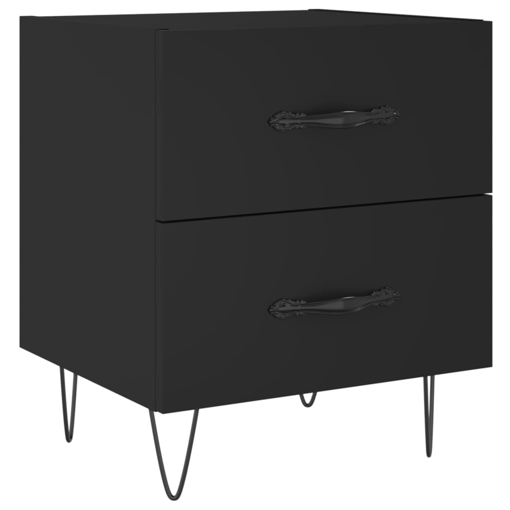 Tables de chevet 2 pcs noir 40x35x47,5 cm bois d’ingénierie - XIOS