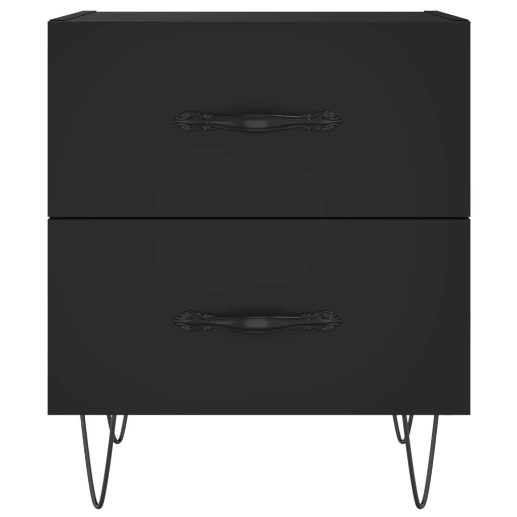 Tables de chevet 2 pcs noir 40x35x47,5 cm bois d’ingénierie - XIOS