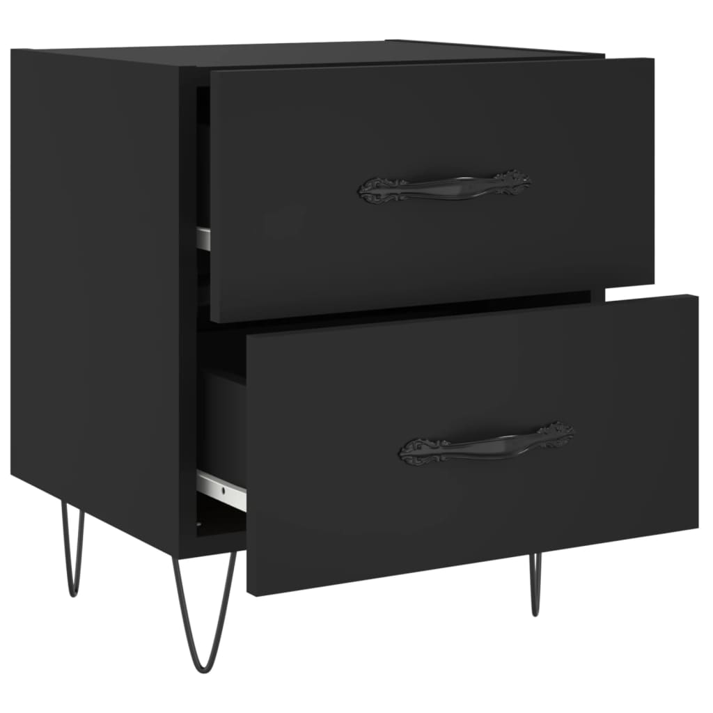 Tables de chevet 2 pcs noir 40x35x47,5 cm bois d’ingénierie - XIOS