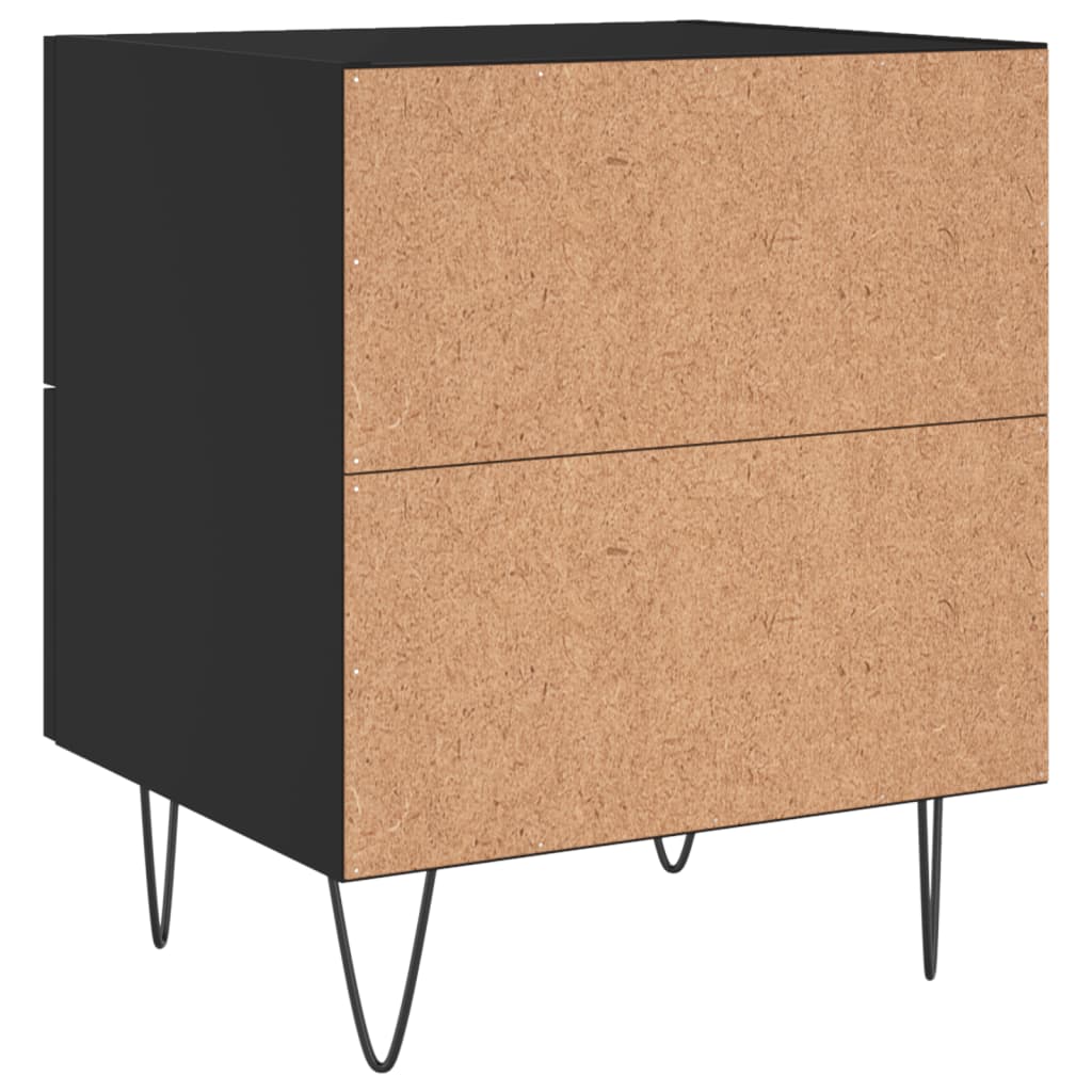 Tables de chevet 2 pcs noir 40x35x47,5 cm bois d’ingénierie - XIOS