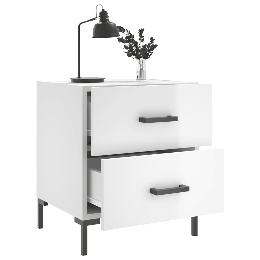 Tables de chevet 2 pcs blanc brillant 40x35x47,5 cm - XIOS