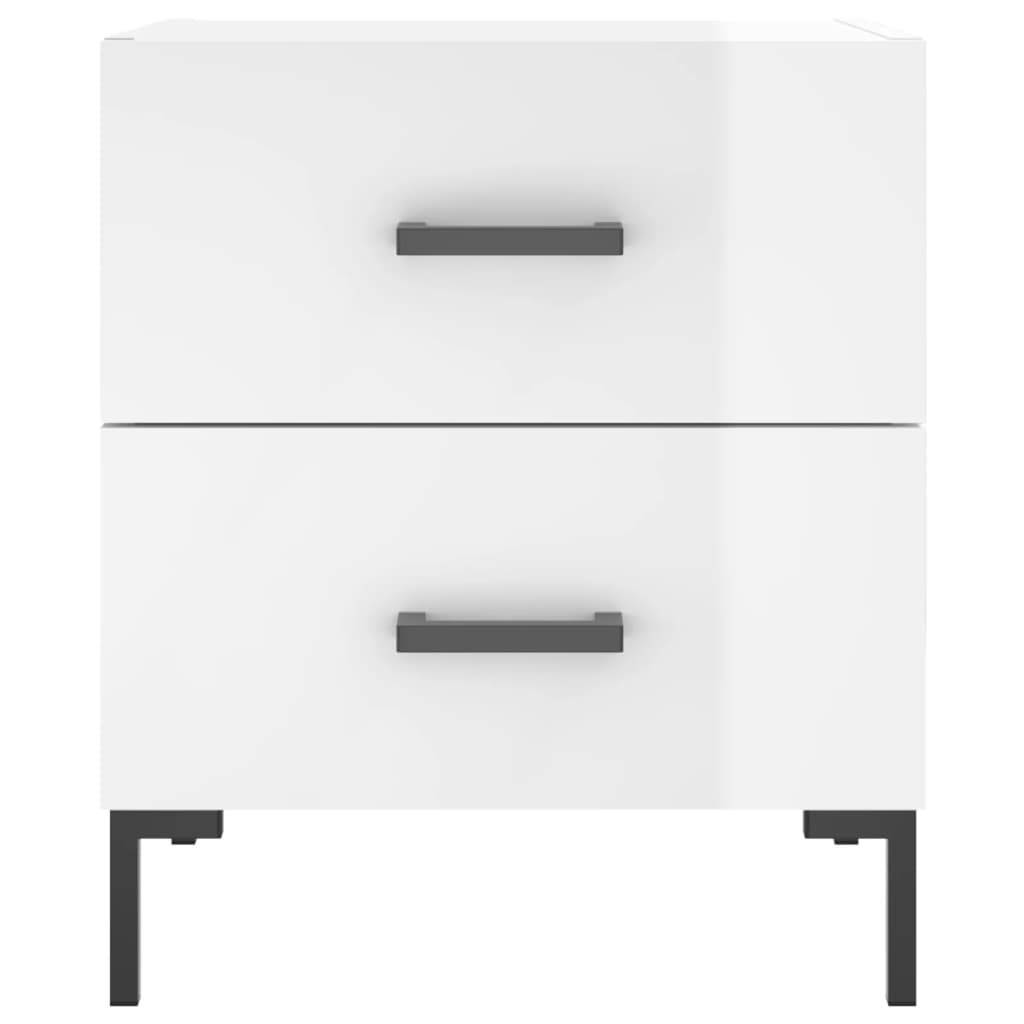 Tables de chevet 2 pcs blanc brillant 40x35x47,5 cm - XIOS